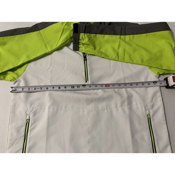 Footjoy 1/4 Zip Jacket White Green Men's Large Long Sleeve Golf Rain Jacket - Picture 9 of 11